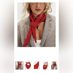 🆕 FREE PEOPLE Triangle Essential Scarf / Red